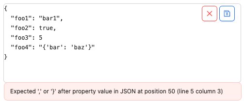 JSON Editor Error