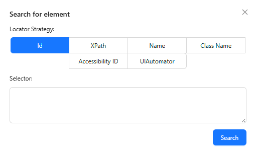 Element Search Window
