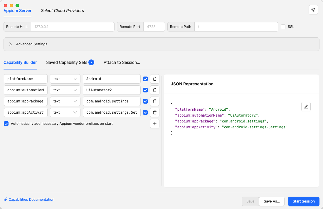 Session Builder