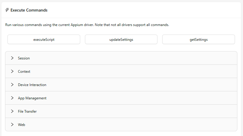 Commands Tab