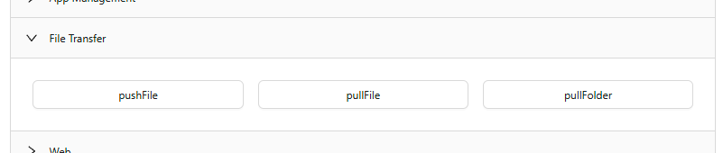 Opened Commands Category