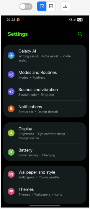 Screenshot Panel