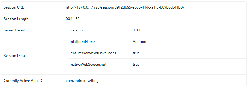 Session Information Tables