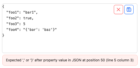 JSON Editor Error