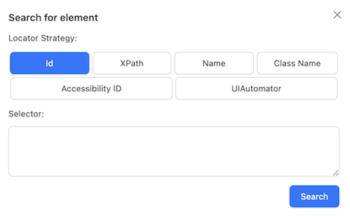 Element Search Window