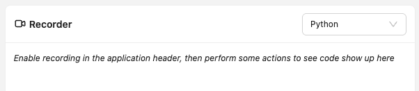 Empty Recorder Tab