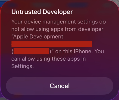 Untrusted developer